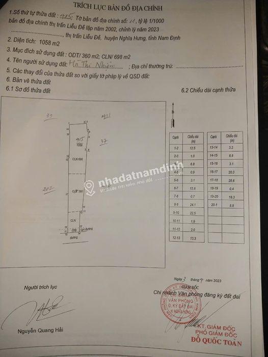  Bán Nhà mặt phố Thị Trấn Liễu Đề giá 9xx CTL